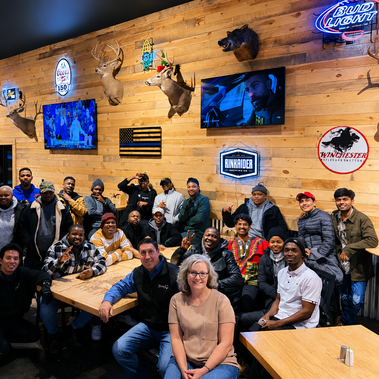 Community gathering with host families